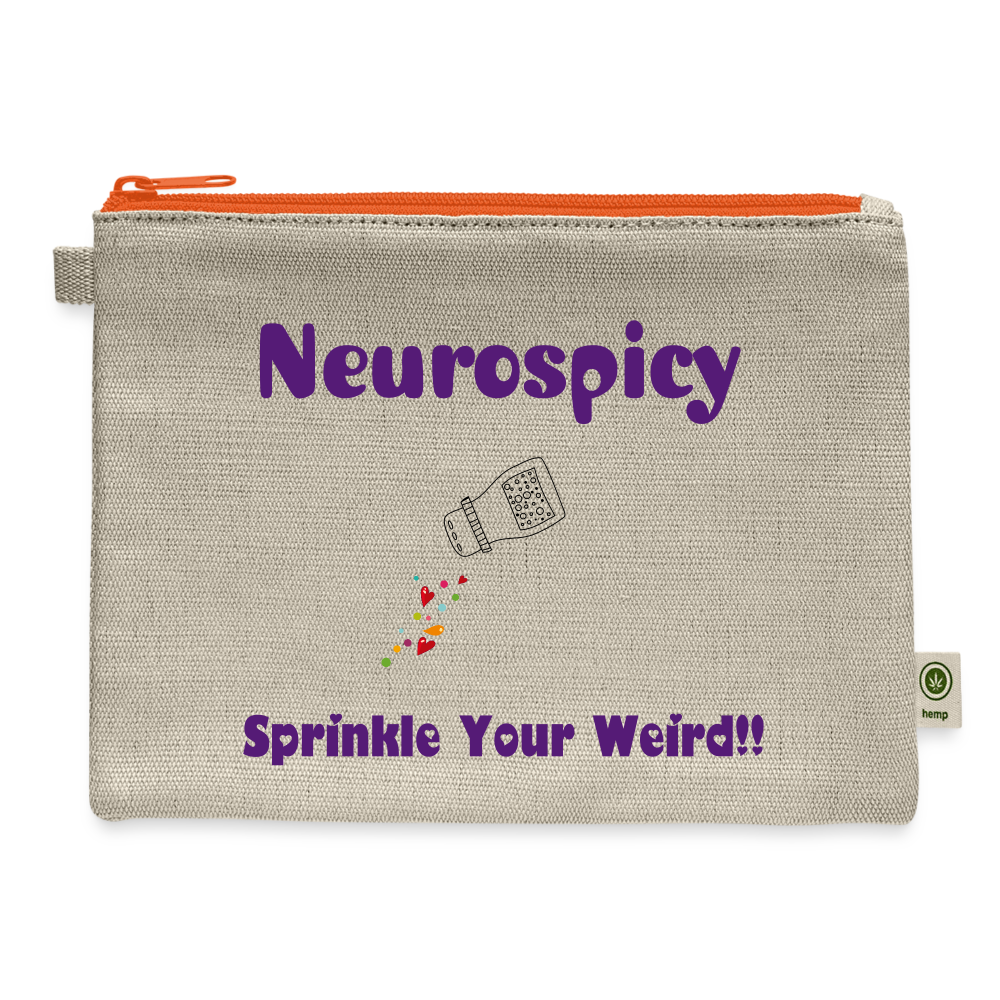 Neurospicy: Sprinkle Your Weird Carry All Pouch - natural/orange