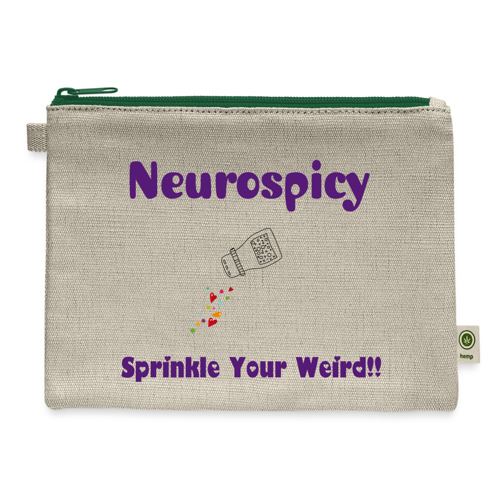 Neurospicy: Sprinkle Your Weird Carry All Pouch - natural/green