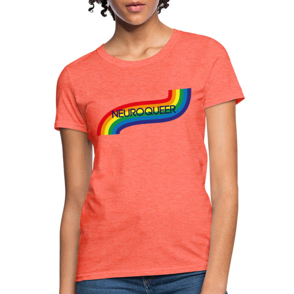 Neuroqueer Pride Female Cut T-Shirt - heather coral