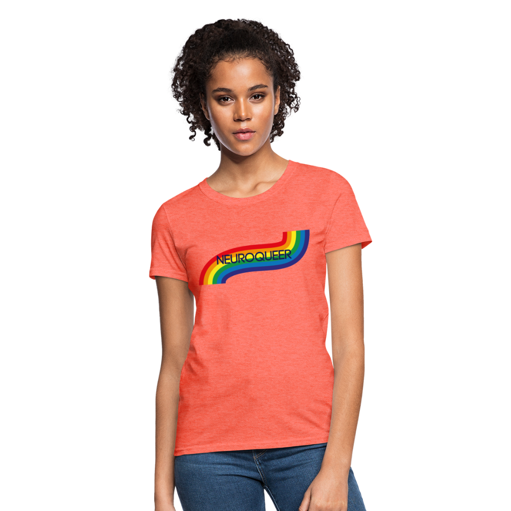 Neuroqueer Pride Female Cut T-Shirt - heather coral