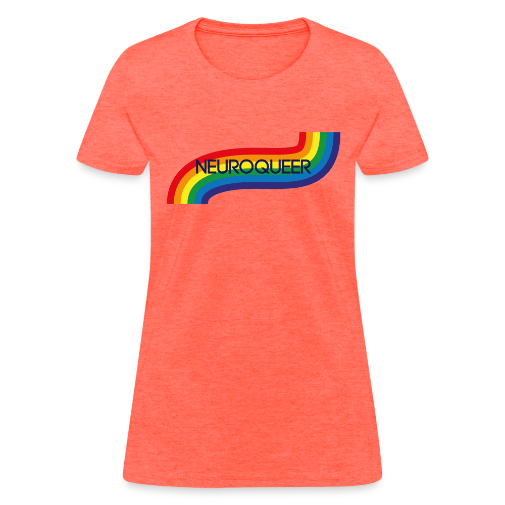 Neuroqueer Pride Female Cut T-Shirt - heather coral