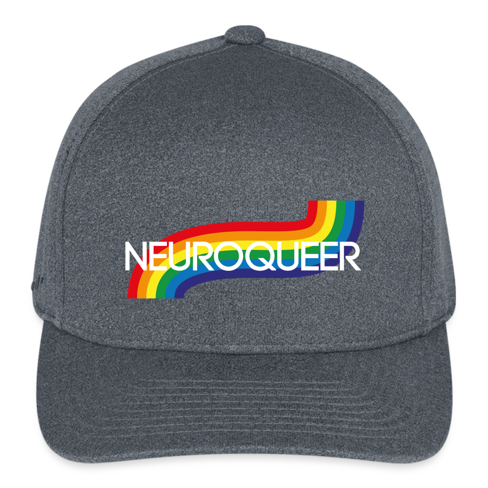 Neuroqueer Pride Flexfit Fitted Melange Baseball Cap - dark heather gray