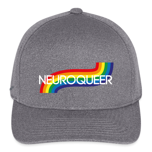 Neuroqueer Pride Flexfit Fitted Melange Baseball Cap - light heather gray