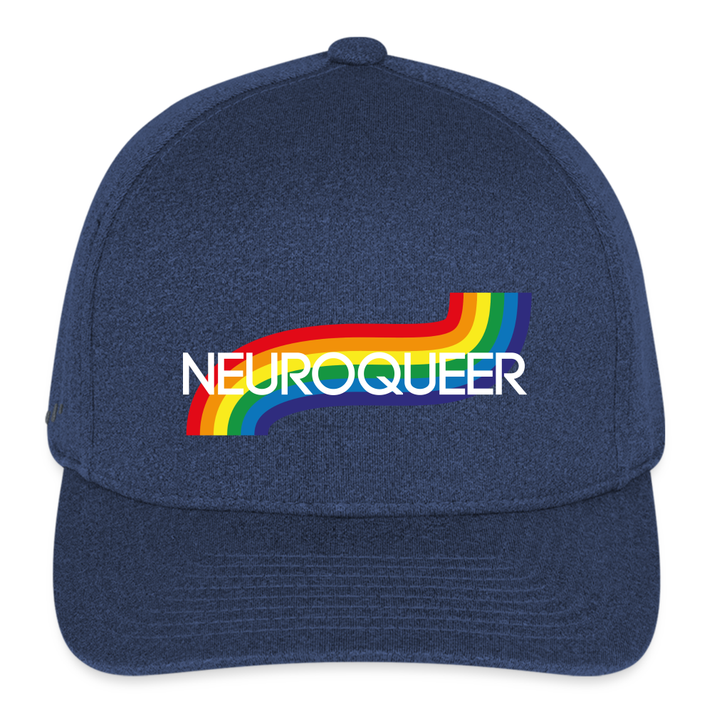 Neuroqueer Pride Flexfit Fitted Melange Baseball Cap - heather navy