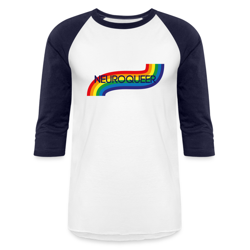 Neuroqueer Pride Unisex Baseball T-Shirt - white/navy