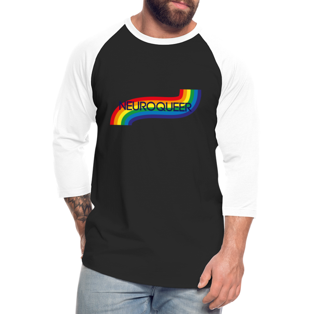 Neuroqueer Pride Unisex Baseball T-Shirt - black/white