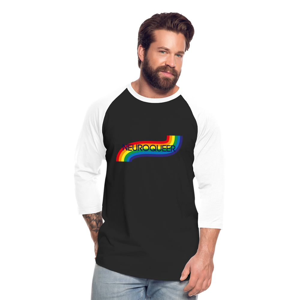 Neuroqueer Pride Unisex Baseball T-Shirt - black/white