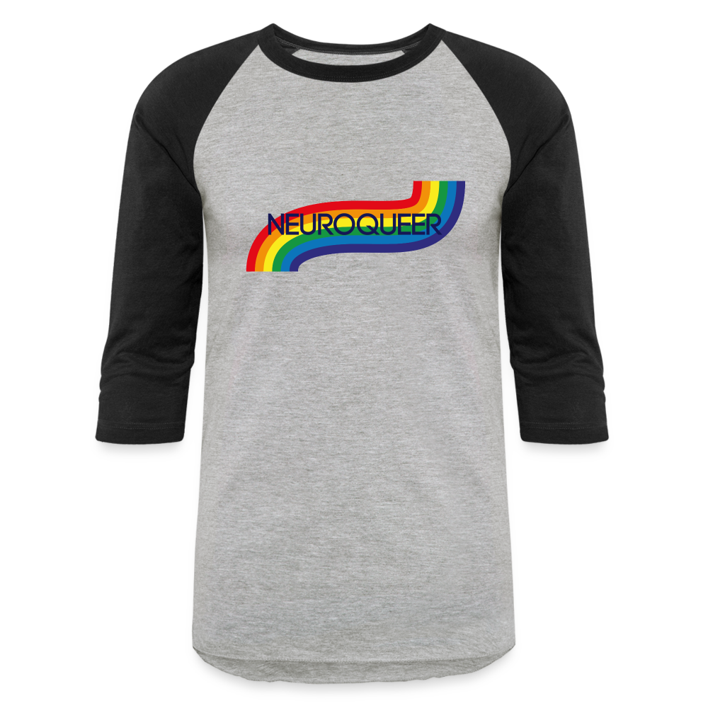 Neuroqueer Pride Unisex Baseball T-Shirt - heather gray/black