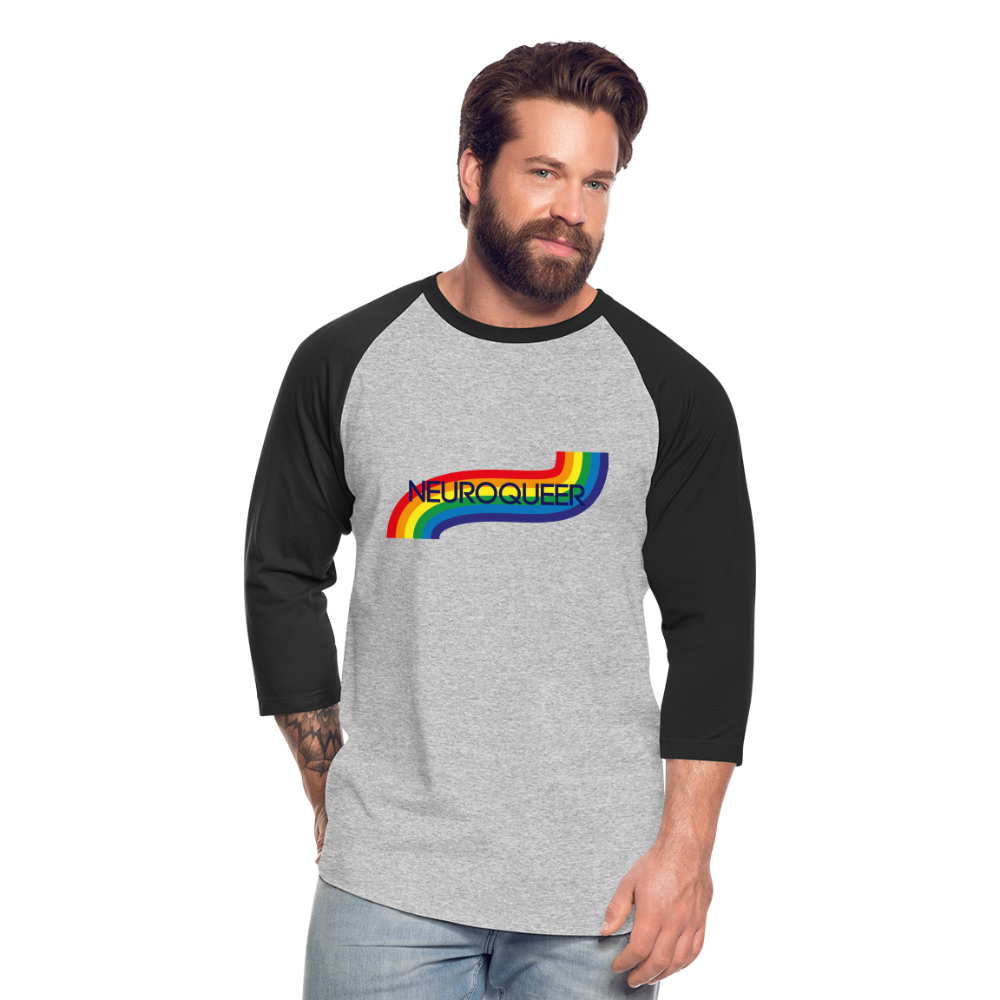 Neuroqueer Pride Unisex Baseball T-Shirt - heather gray/black