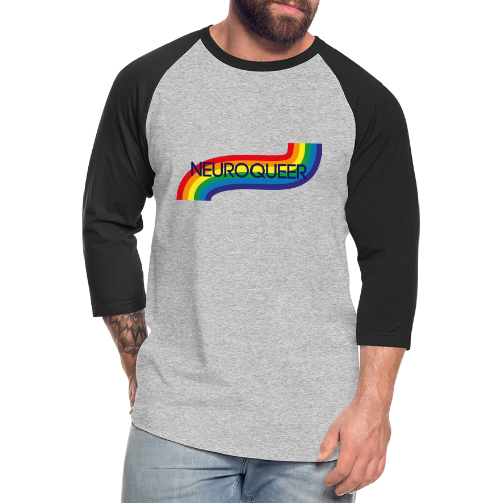 Neuroqueer Pride Unisex Baseball T-Shirt - heather gray/black