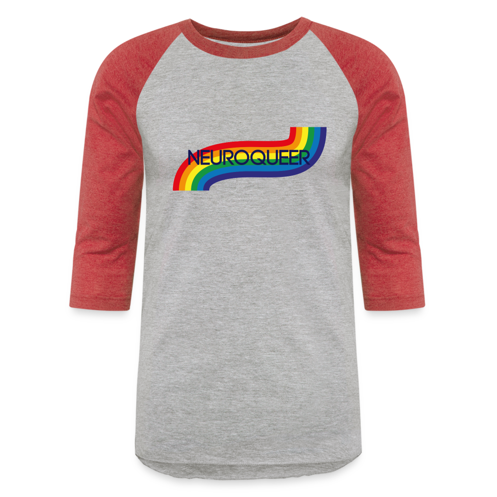 Neuroqueer Pride Unisex Baseball T-Shirt - heather gray/red