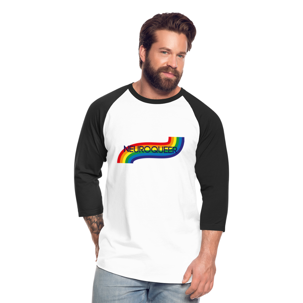 Neuroqueer Pride Unisex Baseball T-Shirt - white/black