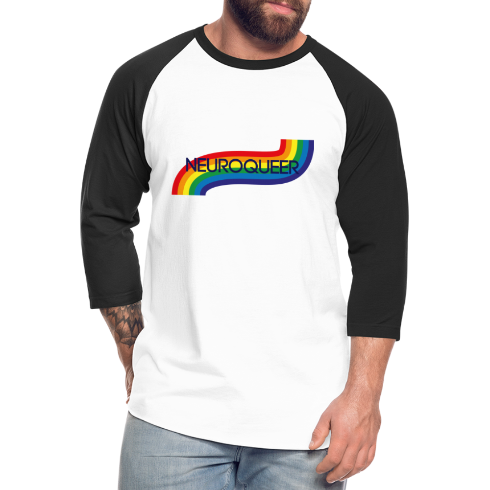 Neuroqueer Pride Unisex Baseball T-Shirt - white/black