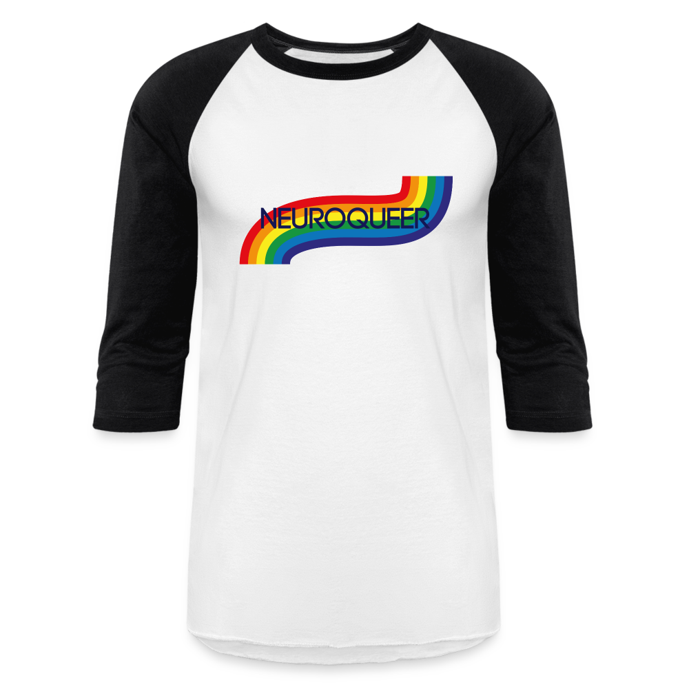 Neuroqueer Pride Unisex Baseball T-Shirt - white/black