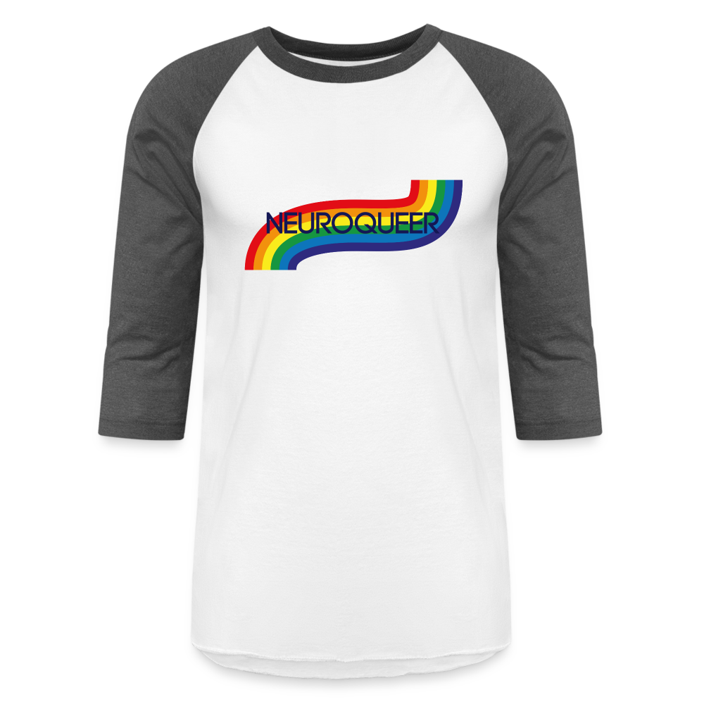 Neuroqueer Pride Unisex Baseball T-Shirt - white/charcoal