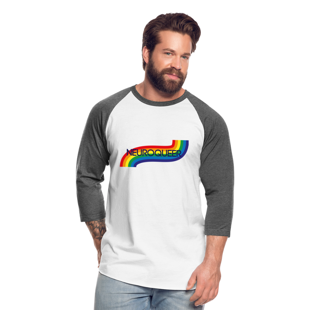 Neuroqueer Pride Unisex Baseball T-Shirt - white/charcoal