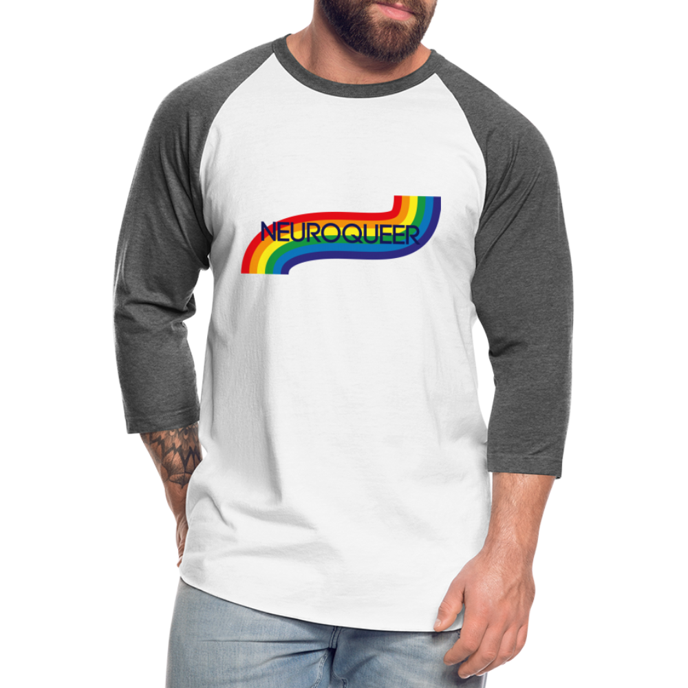 Neuroqueer Pride Unisex Baseball T-Shirt - white/charcoal