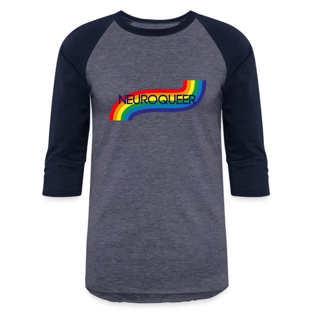 Neuroqueer Pride Unisex Baseball T-Shirt - heather blue/navy