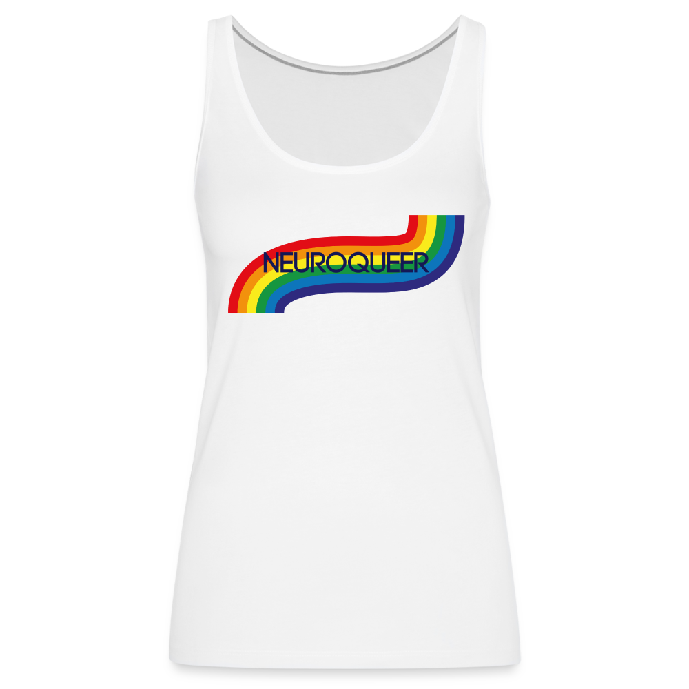 Neuroqueer Pride Female Cut Premium Tank Top - white