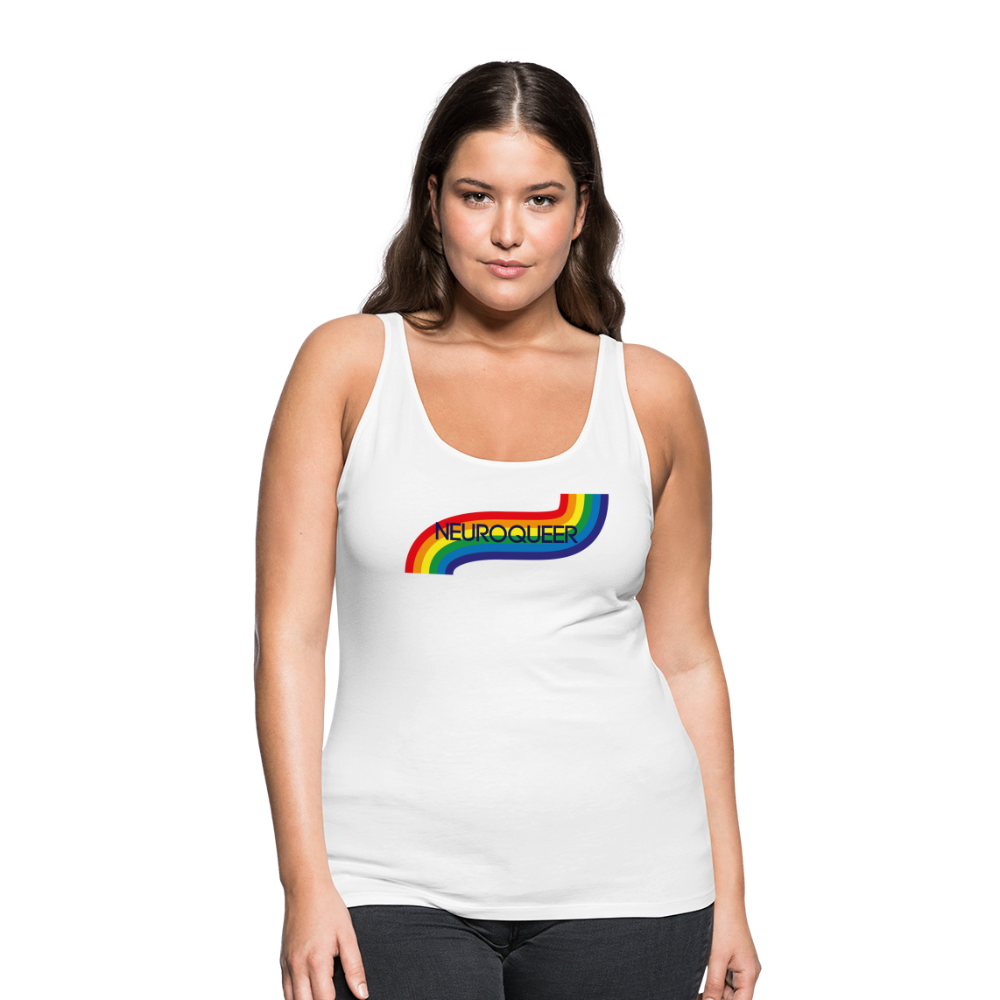 Neuroqueer Pride Female Cut Premium Tank Top - white