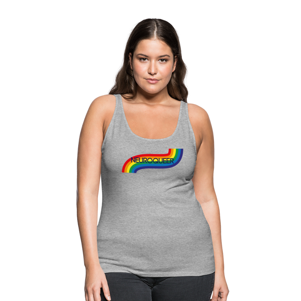 Neuroqueer Pride Female Cut Premium Tank Top - heather gray