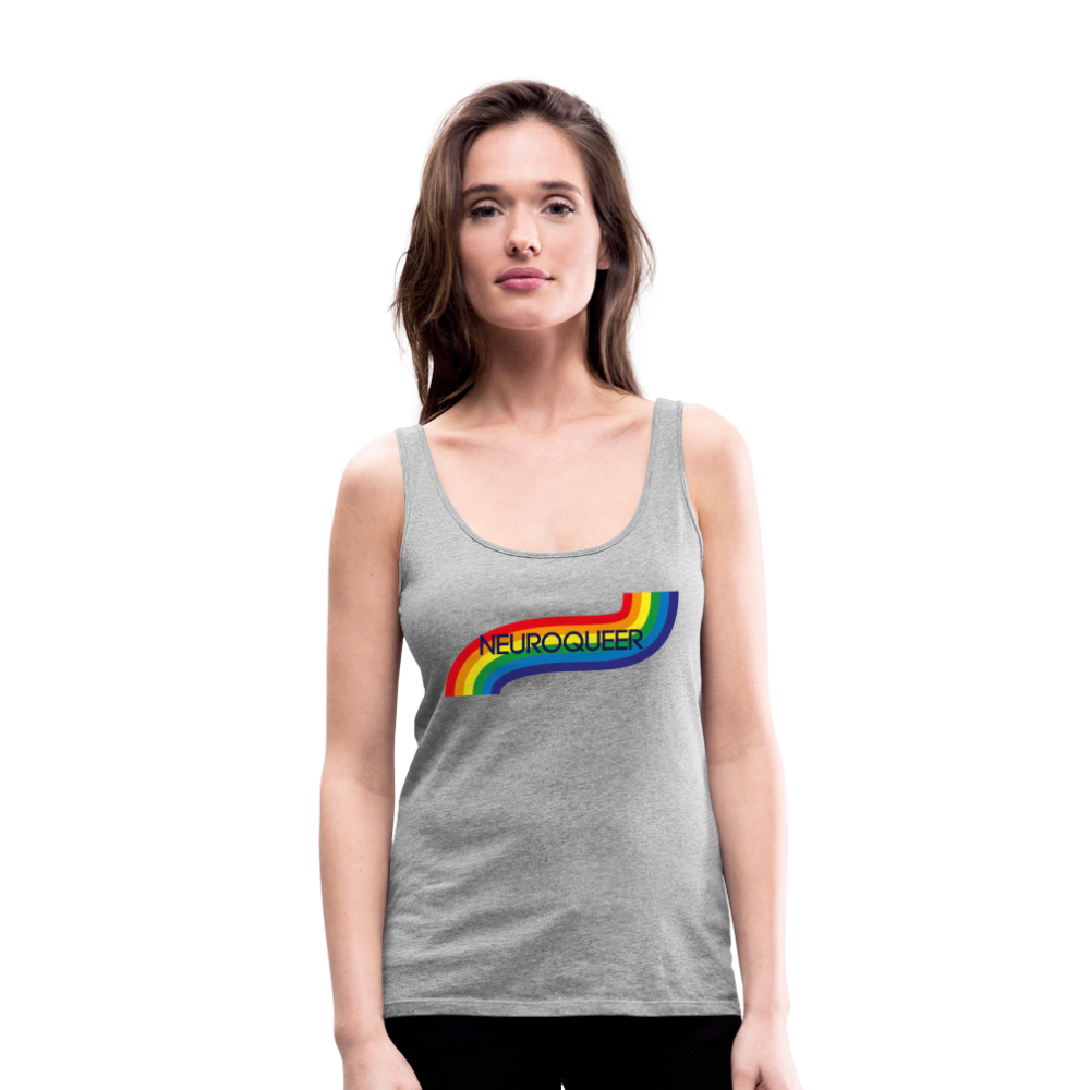 Neuroqueer Pride Female Cut Premium Tank Top - heather gray