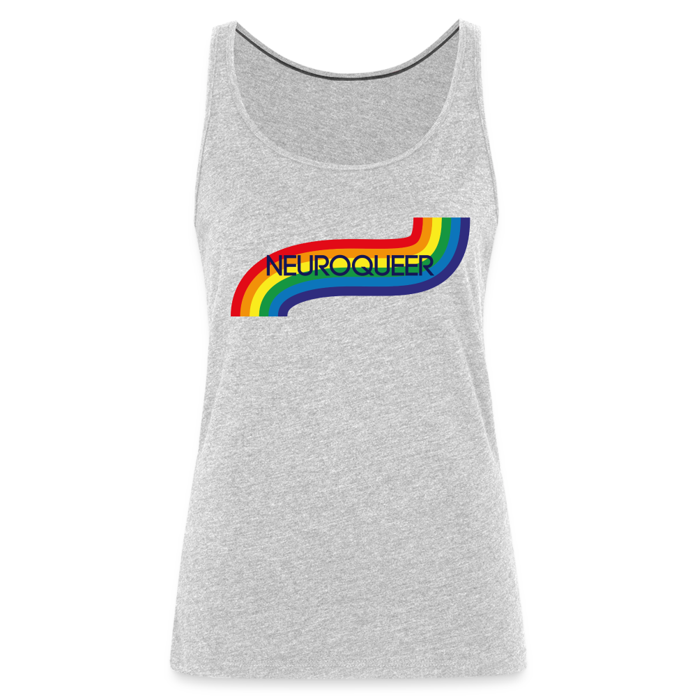 Neuroqueer Pride Female Cut Premium Tank Top - heather gray