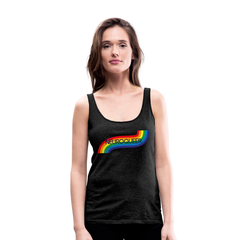 Neuroqueer Pride Female Cut Premium Tank Top - charcoal grey