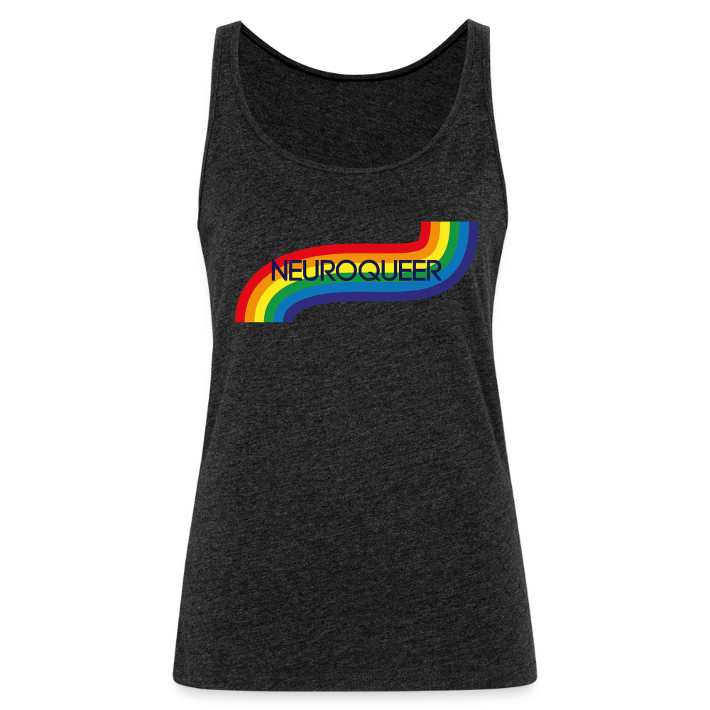 Neuroqueer Pride Female Cut Premium Tank Top - charcoal grey