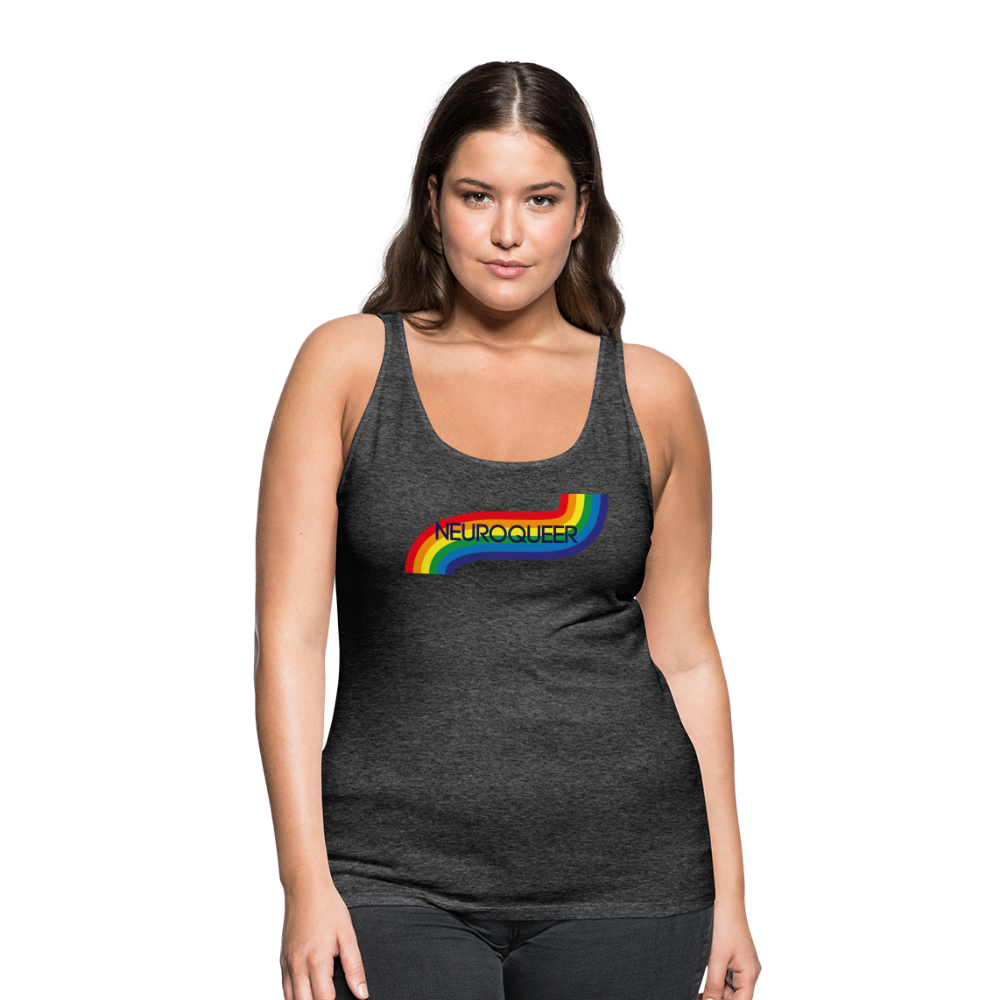 Neuroqueer Pride Female Cut Premium Tank Top - charcoal grey