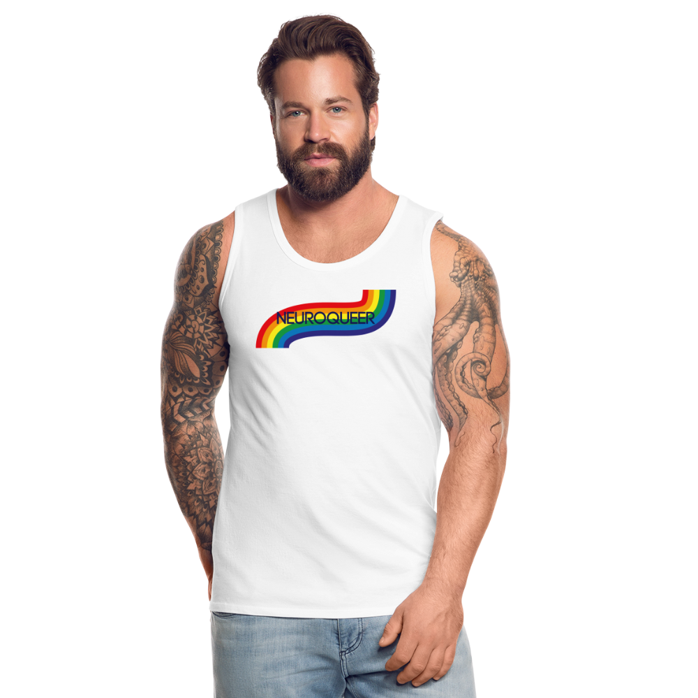 Neuroqueer Pride Male Cut Premium Tank - white