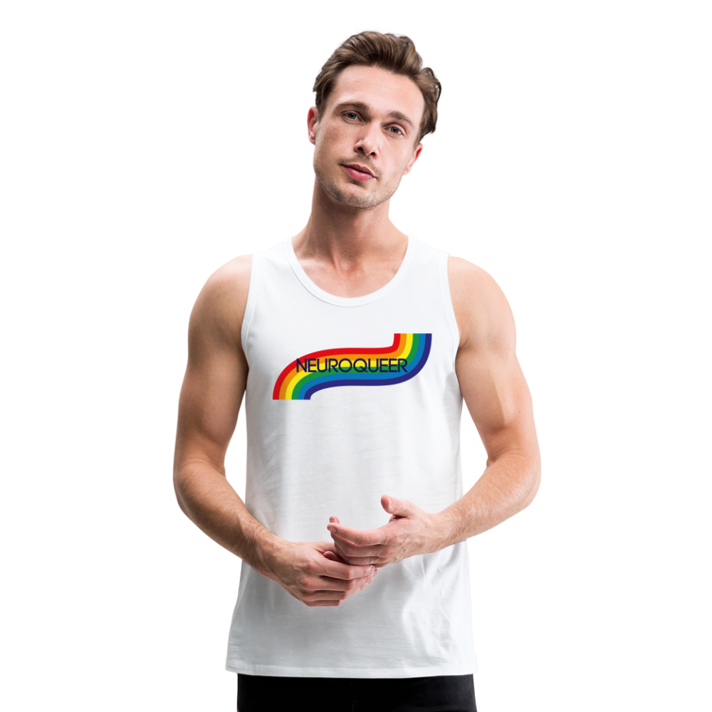 Neuroqueer Pride Male Cut Premium Tank - white