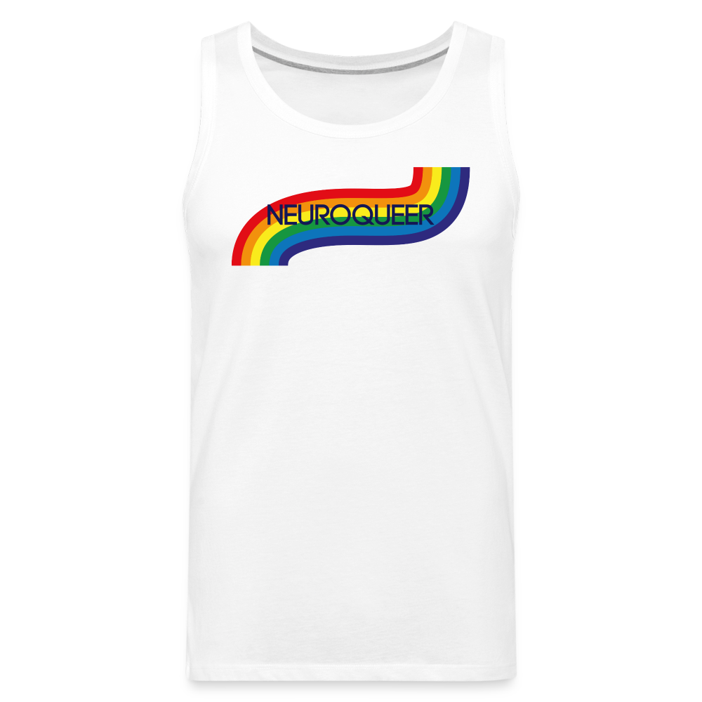 Neuroqueer Pride Male Cut Premium Tank - white