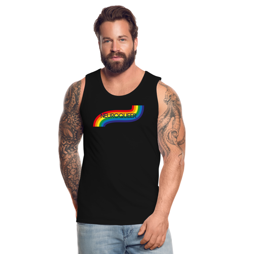 Neuroqueer Pride Male Cut Premium Tank - black