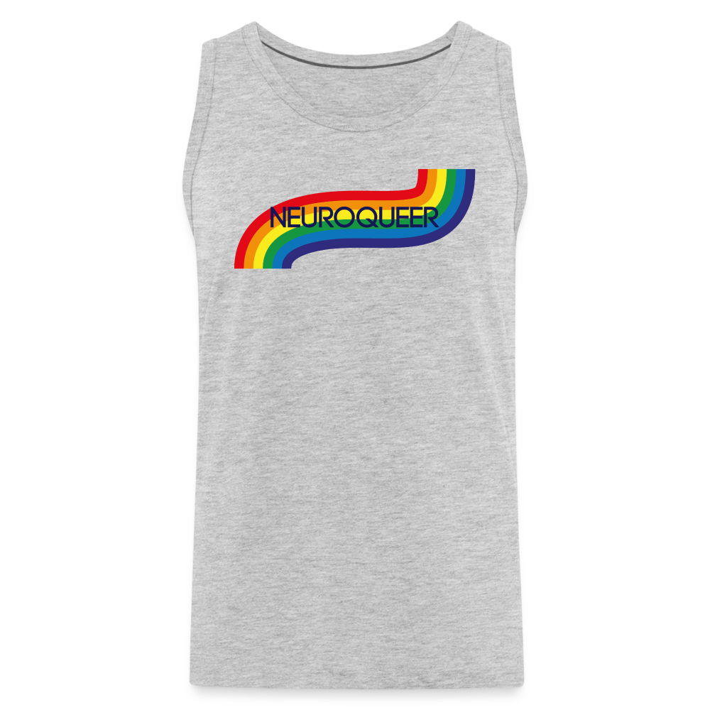 Neuroqueer Pride Male Cut Premium Tank - heather gray