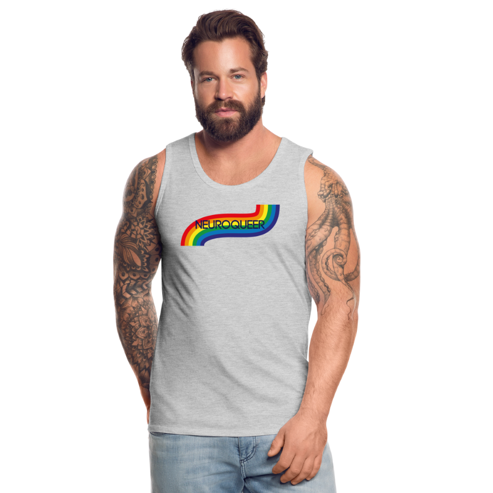 Neuroqueer Pride Male Cut Premium Tank - heather gray