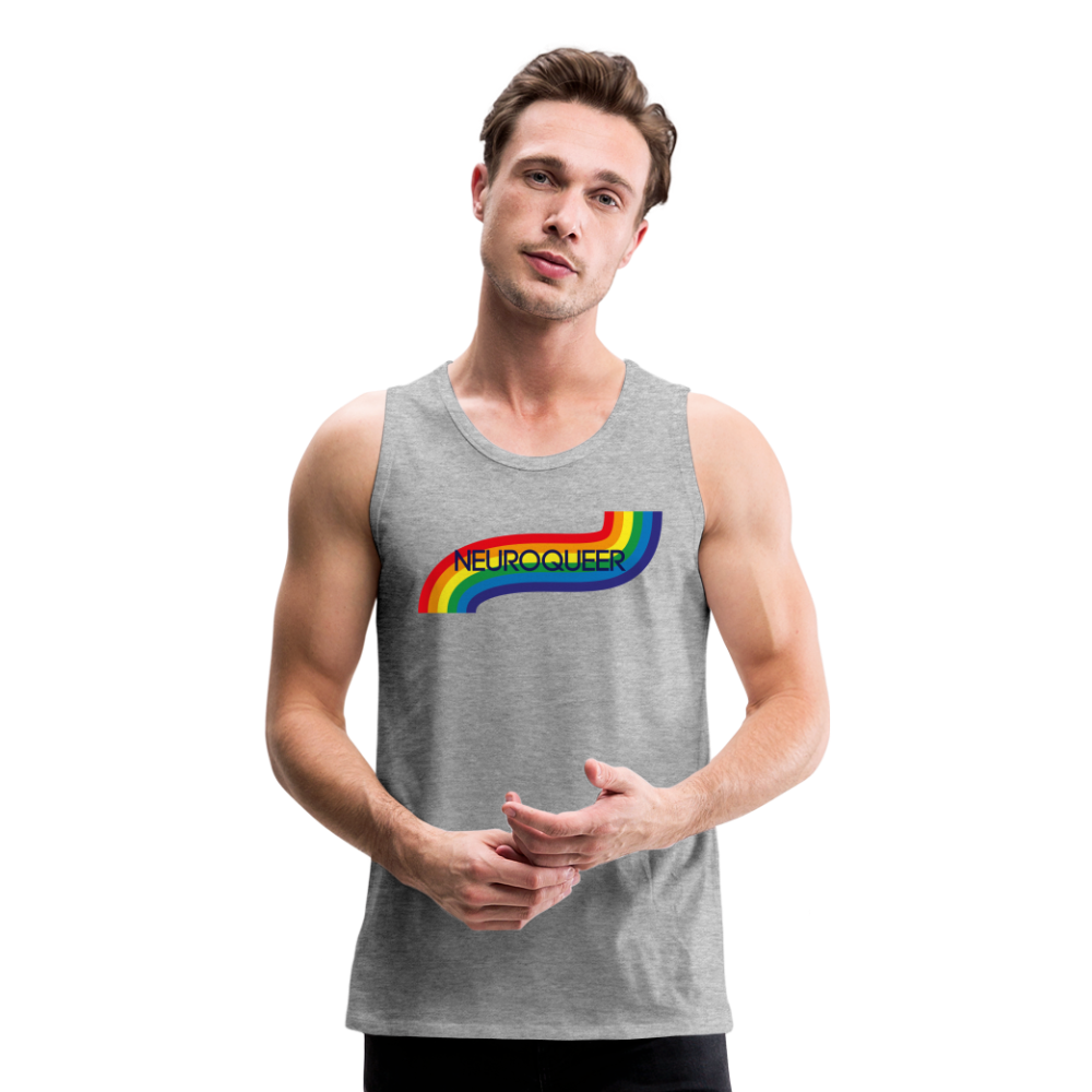 Neuroqueer Pride Male Cut Premium Tank - heather gray