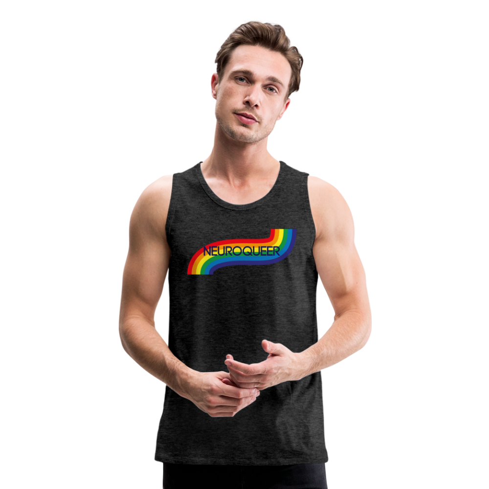 Neuroqueer Pride Male Cut Premium Tank - charcoal grey