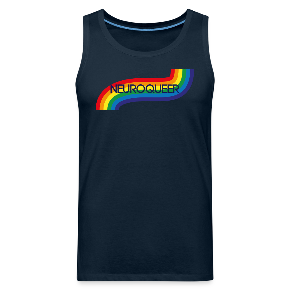 Neuroqueer Pride Male Cut Premium Tank - deep navy