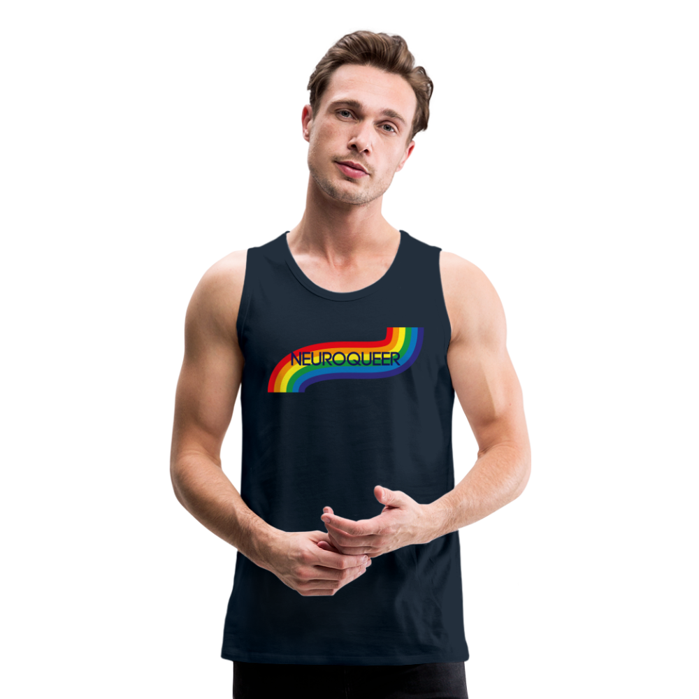 Neuroqueer Pride Male Cut Premium Tank - deep navy