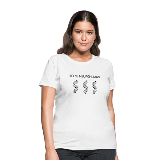 100% Neurohuman Female Cut T-Shirt - white