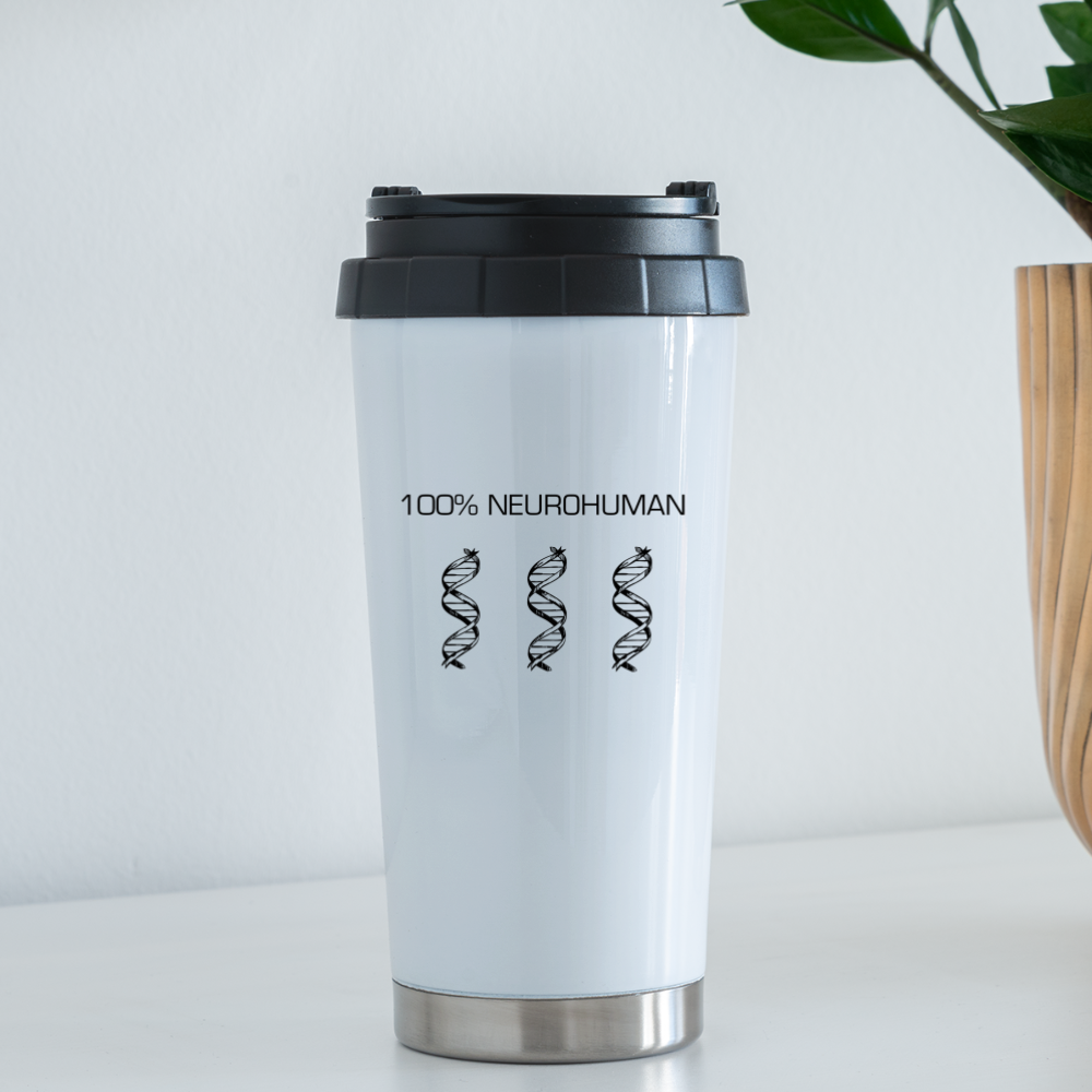 100% Neurohuman 16 oz Travel Mug - white